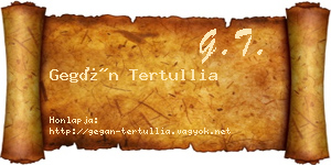 Gegán Tertullia névjegykártya